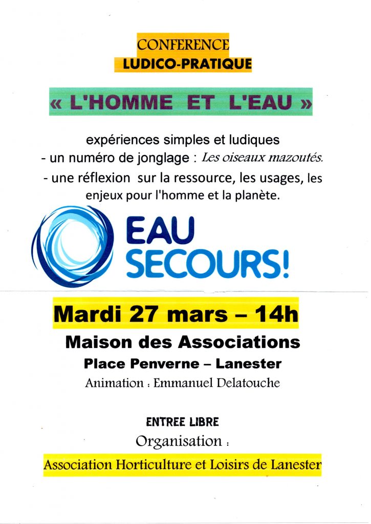 Conférence ludico-pratique "l'homme et l'eau"